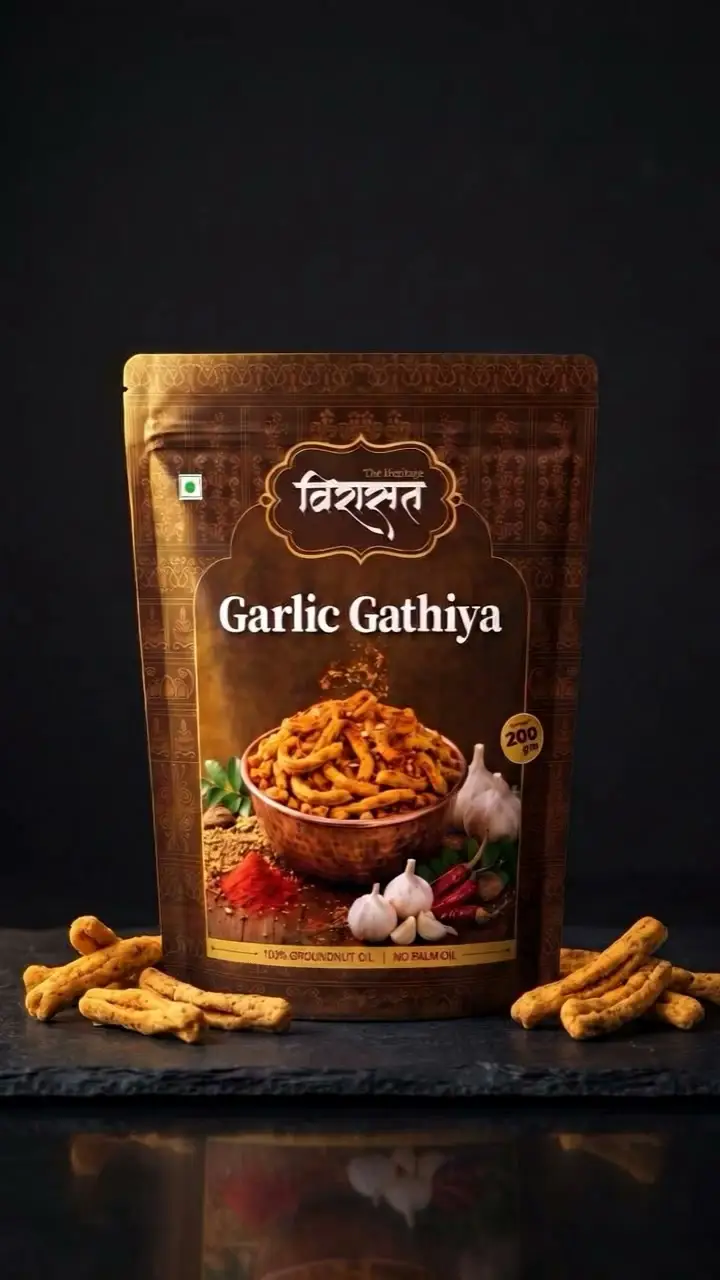 Virasat Namkeen Garlic Gathiya pouch